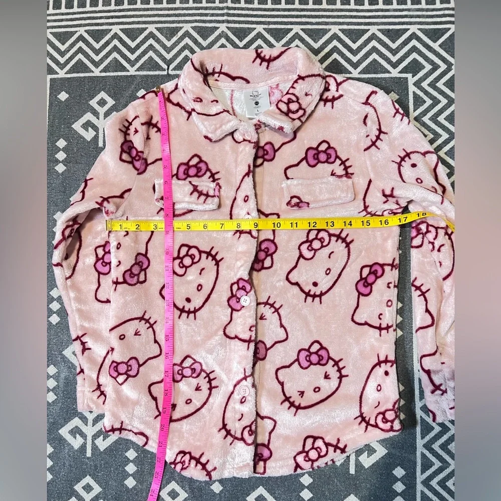 Hello Kitty  Pink Button Down big kid Shacket size L